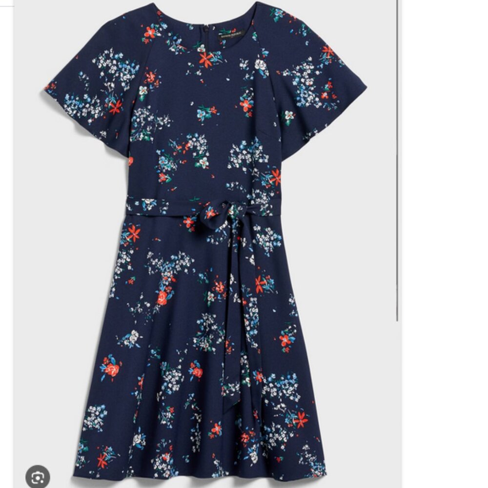 Banana Republic TIE-WAIST FIT-AND-FLARE DRESS